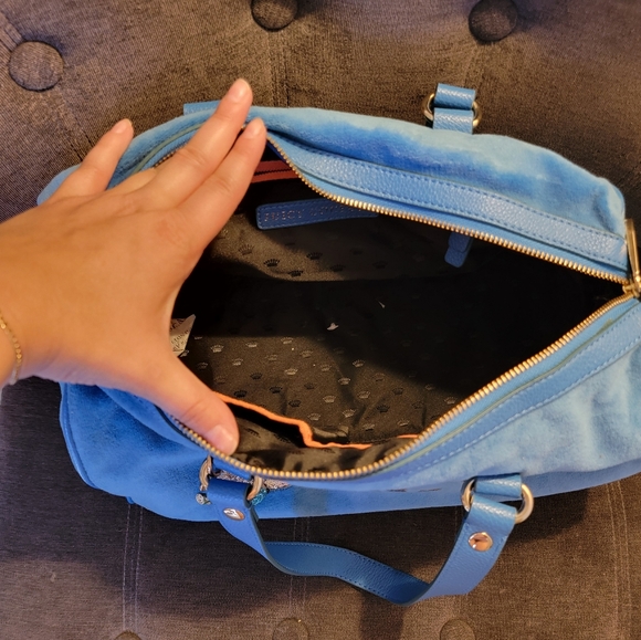 Juicy Couture Velour Sequin Steffy Mini Duffle Bag in Blue and Silver - Picture 10 of 12